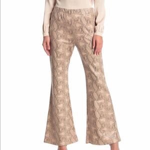 Snake Print High Waist Flare Pants